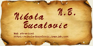 Nikola Bucalović vizit kartica